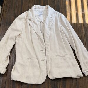 UO Soft Linen Cream Blazer
